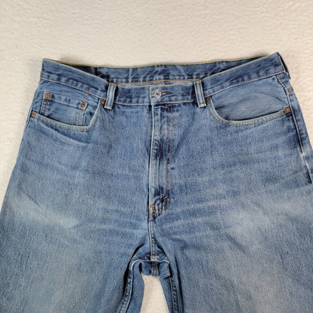 Levi's 550 Relaxed Jeans Mens 40x36 Blue Med Wash Tapered Leg Denim Distressed - Picture 3 of 16